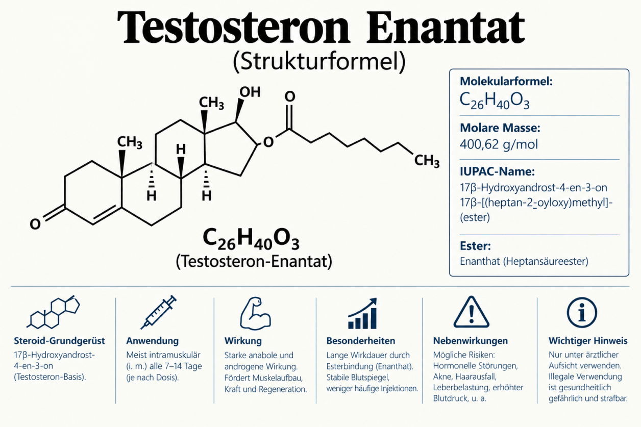 Testosteron Enantat – Informationen zu Wirkung, Anwendung und Risiken